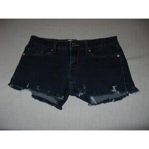 Levis 524 Skinny Cut Off Mini Short Booty Blue Denim Shorts Womens Size 3  28W